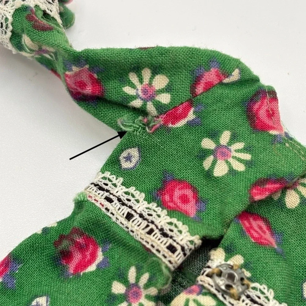 Vintage Francie Go Granny Go Dress 1267 1966 Barbie Mattel Green Floral Maxi